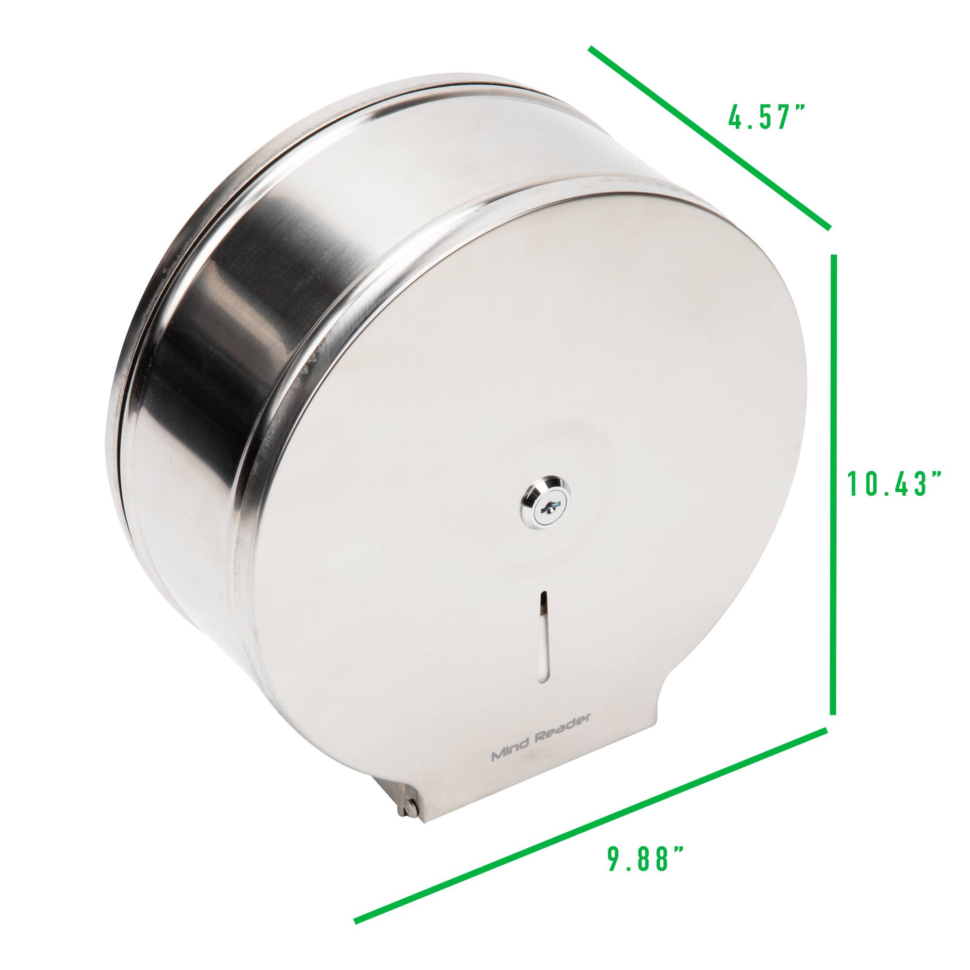 Mind Reader Commercial Wall Mounted Stainless Steel Toilet Roll Dispenser